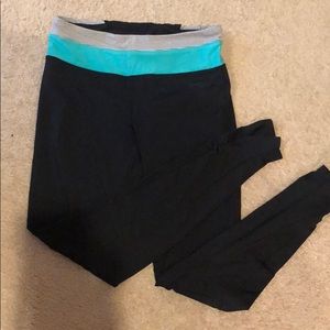 Bebe XS workout leggings w waistband stripe detail